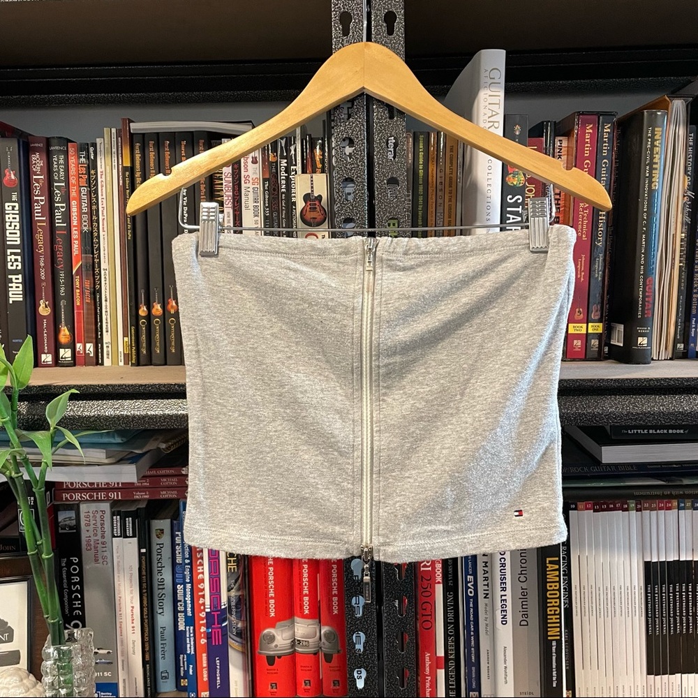 Tommy Hilfiger Front Zip Cropped Tube Top